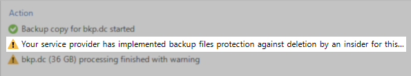 Veeam Backup Job Warning