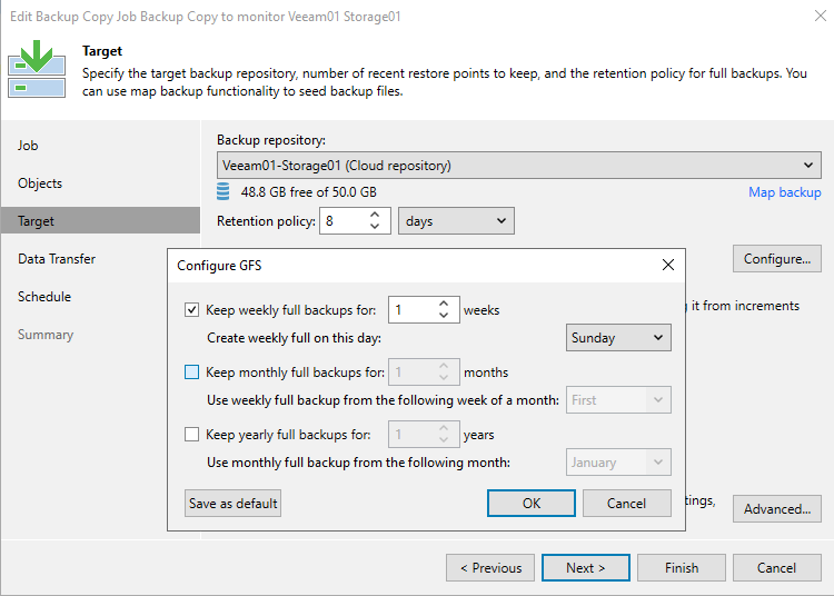 Veeam GFS Backup Job